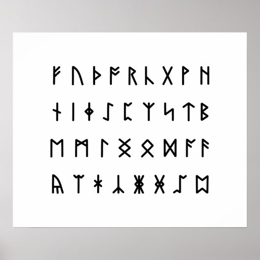 Poster Alphabet Runique [Futhorc] (Devant)