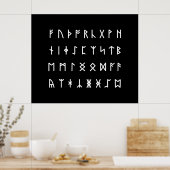 Poster Alphabet Runique [Futhorc] (Cuisine)