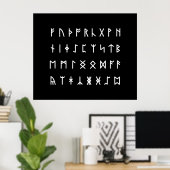 Poster Alphabet Runique [Futhorc] (Bureau à domicile)