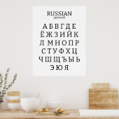 Poster alphabet russe (Cuisine)
