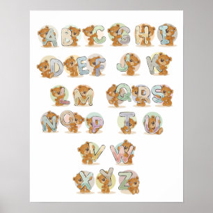 Poster Alphabet Teddy Bear
