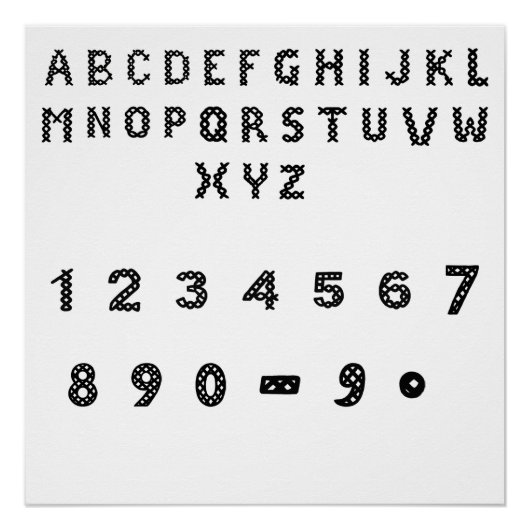 Poster Alphabet tressé | Grille de lettres gras (Devant)