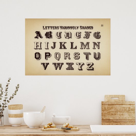 Poster Alphabet vintage (Cuisine)