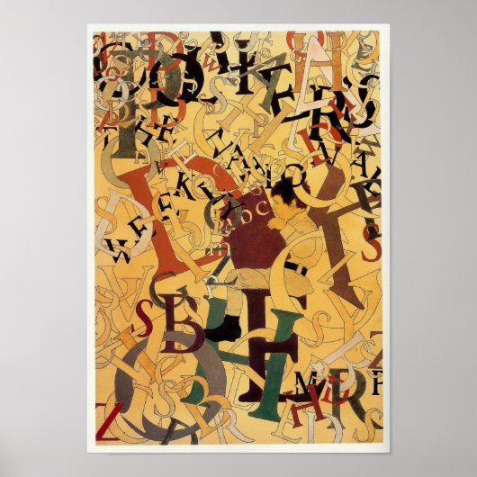 Poster Alphabet vintage Maxfield Parrish (Devant)