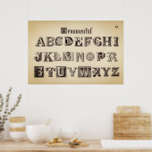 Poster Alphabet vintage/Monogrammes (Cuisine)