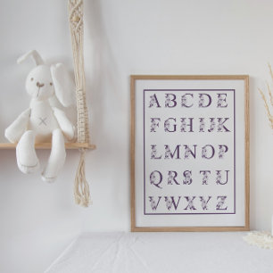 Poster alphabet violet rose