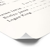 Poster Alphabetical Classic Monogram Seating Chart (Coin)