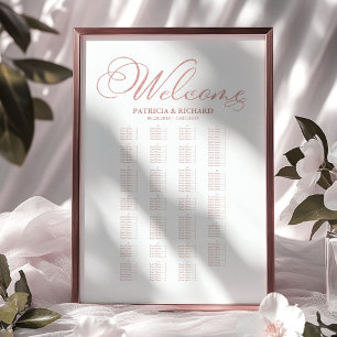 Poster Alphabetical Wedding Seating Chart Simple Elegant