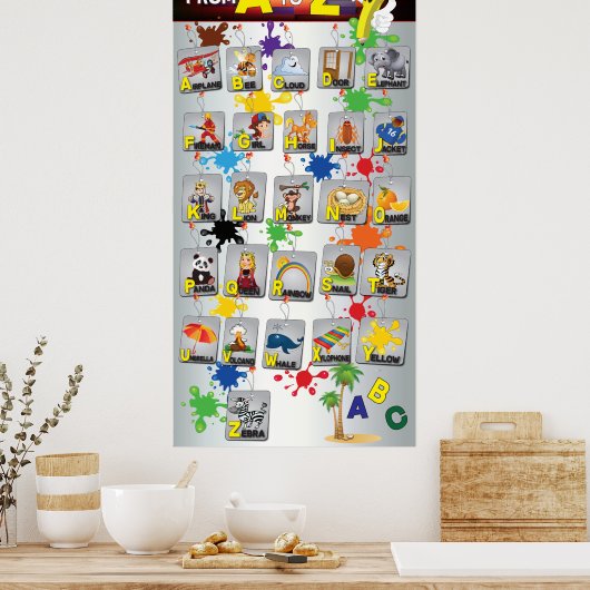 Poster alphabétique anglais Éducation (Cuisine)