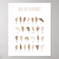 Poster alphabétique ASL American Sign Language