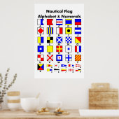Poster alphabétique et numérique du drapeau nautiq (Cuisine)