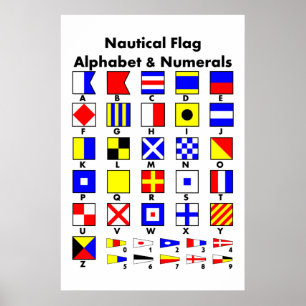 Poster alphabétique et numérique du drapeau nautiq