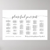 Poster Alphabétique moderne Trouvez votre siège graphique (Devant)