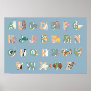 Poster Alphabets animaux