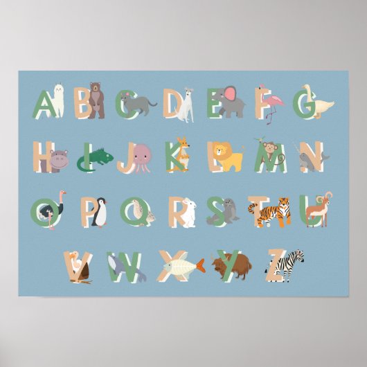Poster Alphabets animaux (Devant)