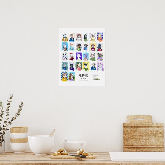 Poster Alphapets de A à Z par Clancy (Cuisine)