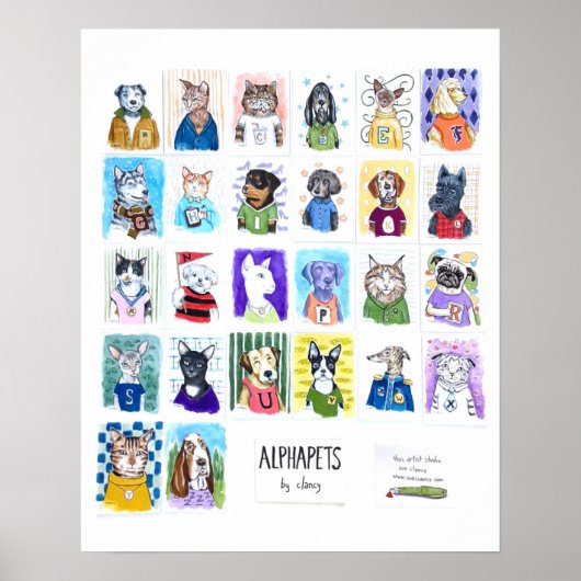 Poster Alphapets de A à Z par Clancy (Devant)