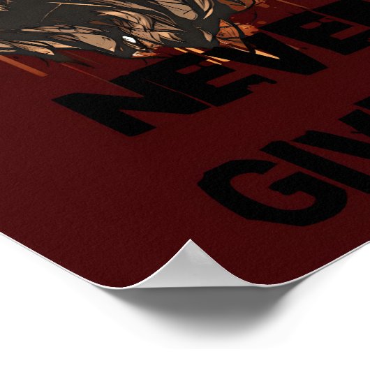 Poster Alphas n'abandonne jamais, inspirant design tendan (Coin)