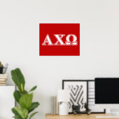 Poster Alphi Chi Omega Lettres Blanches et Rouges (Bureau à domicile)