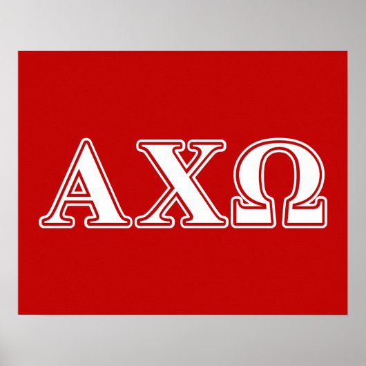 Poster Alphi Chi Omega Lettres Blanches et Rouges (Devant)