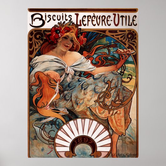 Poster Alphons Mucha Biscuit Publicité (Devant)