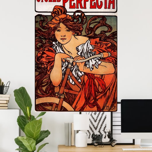 Poster Alphons Mucha Cycles Perfecta (Bureau à domicile)