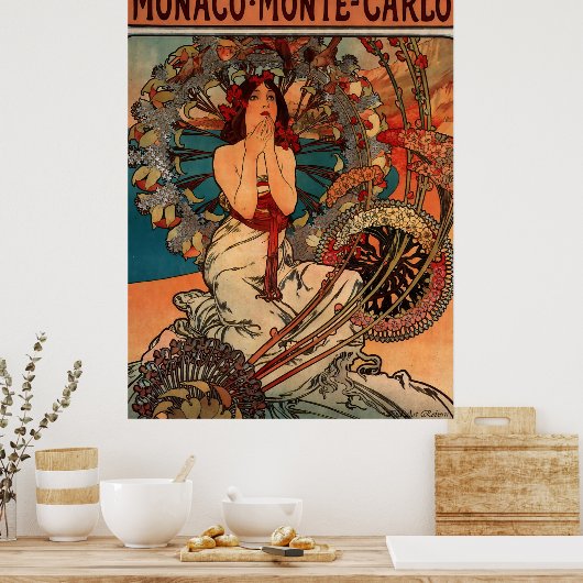 Poster Alphons Mucha Monaco Monte Carlo (Cuisine)