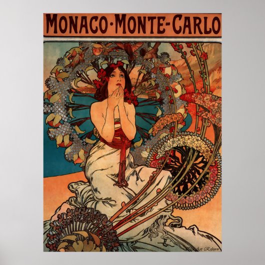 Poster Alphons Mucha Monaco Monte Carlo (Devant)