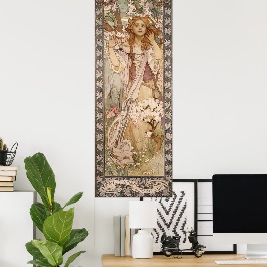 Poster Alphons Mucha Surprise En Forêt (Bureau à domicile)