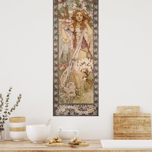 Poster Alphons Mucha Surprise En Forêt (Cuisine)