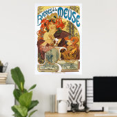Poster Alphonse (Alfons) Mucha : Bieres de la Meuse (2) (Bureau à domicile)