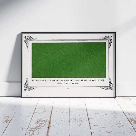 Poster Alphonse Allais, Poisson d'avril, Vert, Art abstra