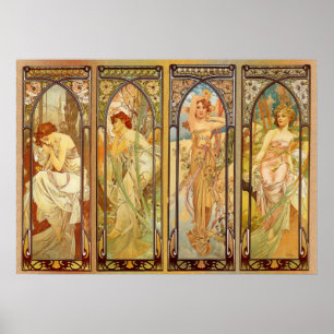Poster Alphonse Mucha Art Nouveau Femme Éblouissante #31