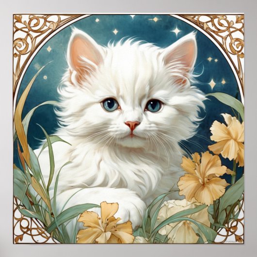 Poster Alphonse Mucha Art Nouveau Kitten (Devant)