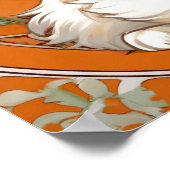 Poster Alphonse Mucha Art Nouveau Kitten blanc (Coin)