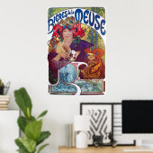 Poster Alphonse Mucha. Bieres De La Meuse, c.1897 (Bureau à domicile)