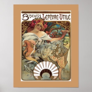 Poster Alphonse Mucha Biscuits Cookies Annonce Vintage Po