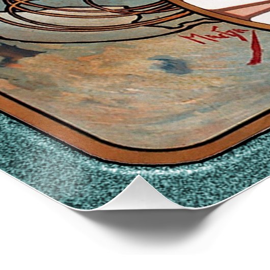 Poster Alphonse Mucha Biscuits Lefevre Utile Speckled De (Coin)