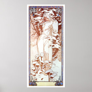 Poster Alphonse Mucha - Blanc d'hiver
