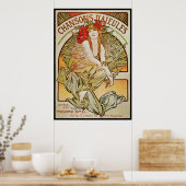 POSTER ALPHONSE MUCHA CHANSONS D`AJEULES (Cuisine)