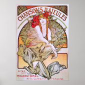 Poster Alphonse Mucha. Chansons D'Aieules, c.1898 (Devant)