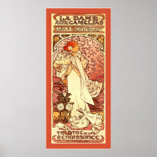 Poster ~ Alphonse Mucha de dame Aux Camelias de La