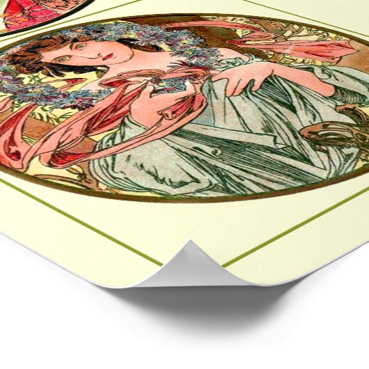Poster Alphonse Mucha Douze Mois De L'Année (Coin)
