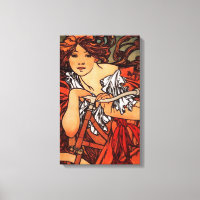 Poster Alphonse Mucha en toile de vélo Vintage