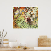 Poster Alphonse Mucha. Enfance, 1897 (Cuisine)