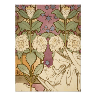Poster Alphonse Mucha Étoiles Élégantes Art Nouveau Camél