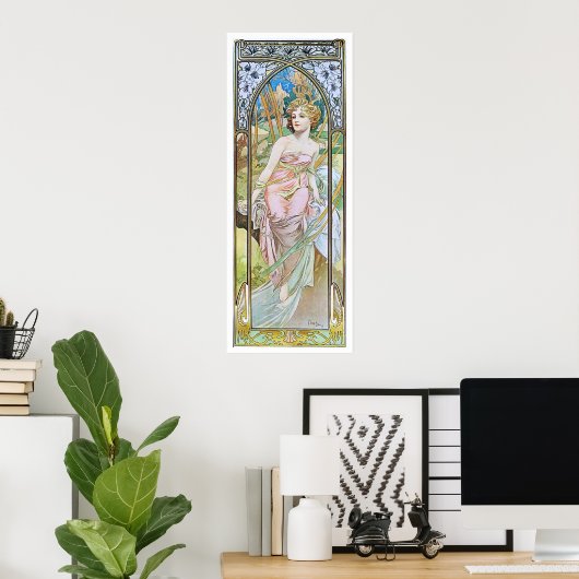 Poster Alphonse Mucha. Evoile Du Matin (Bureau à domicile)