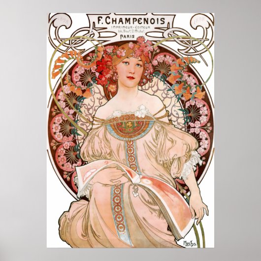Poster Alphonse Mucha - F. Champenois Imprimeur (Devant)