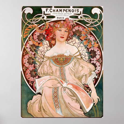 Poster Alphonse Mucha - F. Champenois Imprimeur-Editeu (Devant)