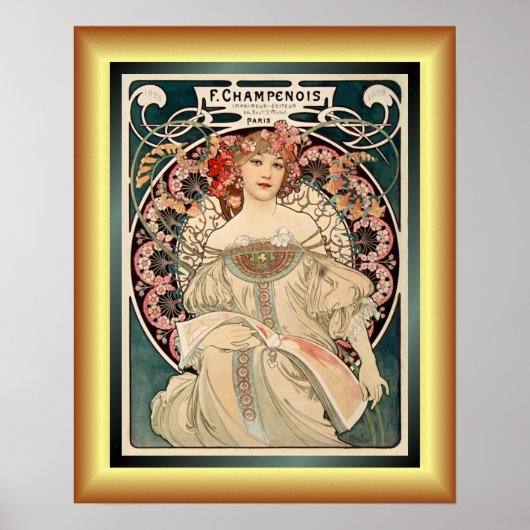 Poster Alphonse Mucha ~ F. Champenois Imprimeur Editeur ~ (Devant)
